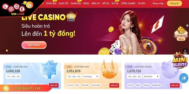 Giao diện của Lode88 chính là yếu tố đầu tiên thu hút người chơi